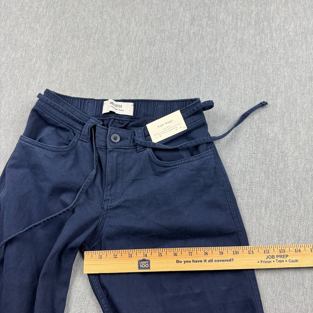 Hollister Pants Womens XS Blue Low Rise Super Baggy Wide Leg Drawstring Y2K NWT - Picture 9 of 14